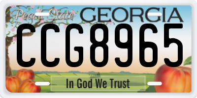 GA license plate CCG8965