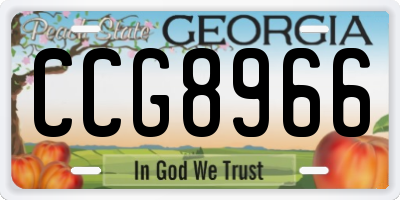 GA license plate CCG8966