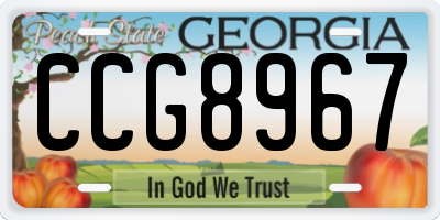 GA license plate CCG8967