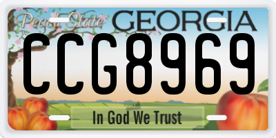 GA license plate CCG8969