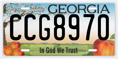 GA license plate CCG8970