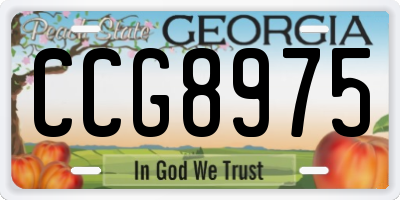 GA license plate CCG8975