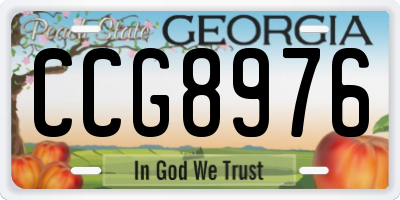 GA license plate CCG8976