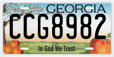 GA license plate CCG8982