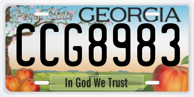 GA license plate CCG8983