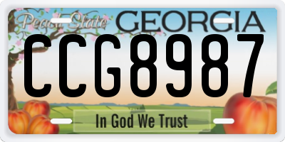 GA license plate CCG8987