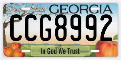 GA license plate CCG8992