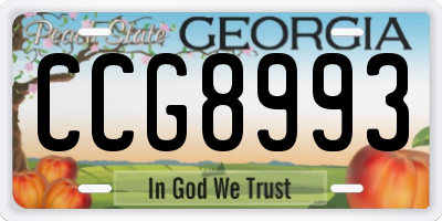 GA license plate CCG8993