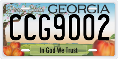 GA license plate CCG9002