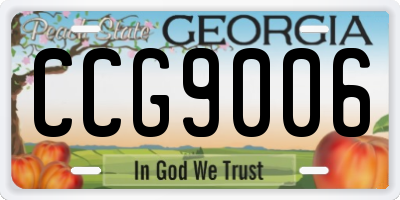GA license plate CCG9006