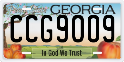 GA license plate CCG9009