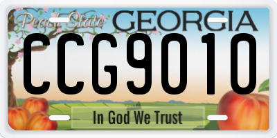 GA license plate CCG9010