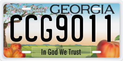 GA license plate CCG9011