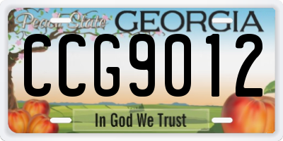 GA license plate CCG9012