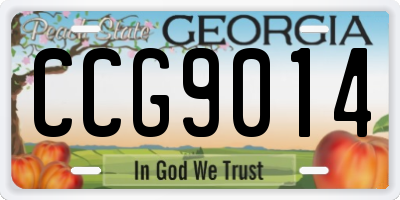 GA license plate CCG9014