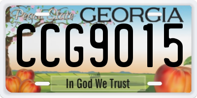 GA license plate CCG9015