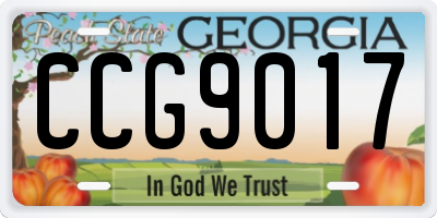 GA license plate CCG9017