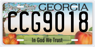 GA license plate CCG9018