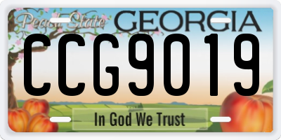 GA license plate CCG9019