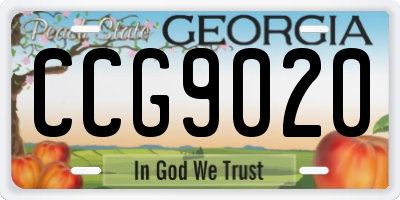 GA license plate CCG9020
