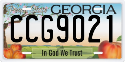 GA license plate CCG9021