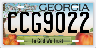 GA license plate CCG9022