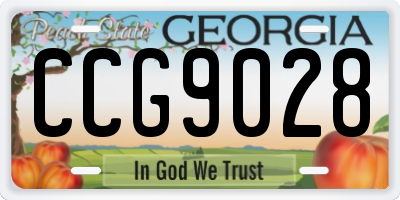 GA license plate CCG9028