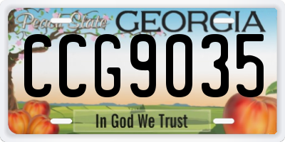 GA license plate CCG9035