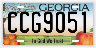 GA license plate CCG9051