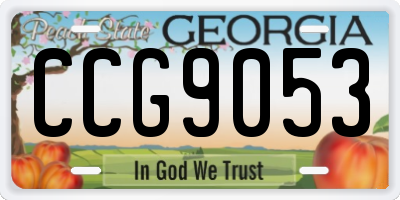 GA license plate CCG9053