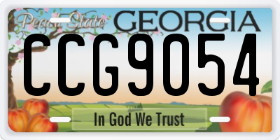 GA license plate CCG9054