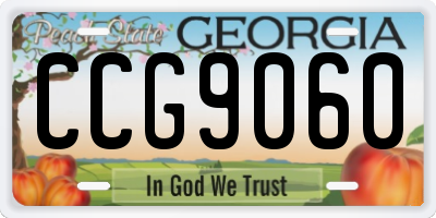 GA license plate CCG9060