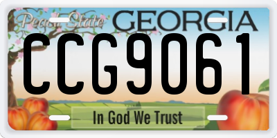 GA license plate CCG9061