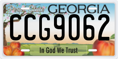 GA license plate CCG9062