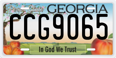 GA license plate CCG9065