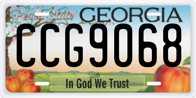 GA license plate CCG9068