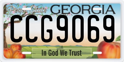 GA license plate CCG9069