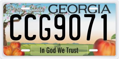 GA license plate CCG9071