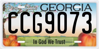 GA license plate CCG9073