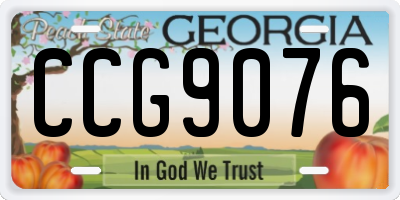 GA license plate CCG9076