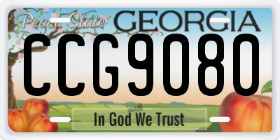 GA license plate CCG9080