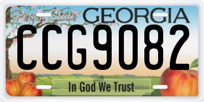 GA license plate CCG9082