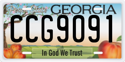 GA license plate CCG9091