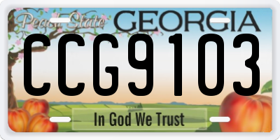 GA license plate CCG9103