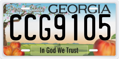 GA license plate CCG9105