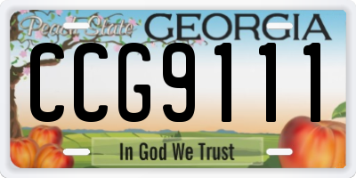 GA license plate CCG9111