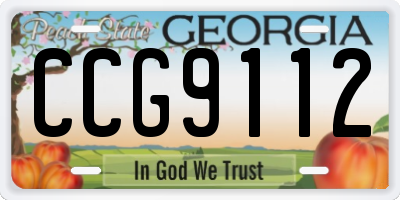 GA license plate CCG9112