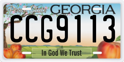 GA license plate CCG9113