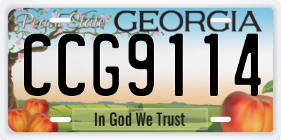GA license plate CCG9114