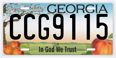 GA license plate CCG9115